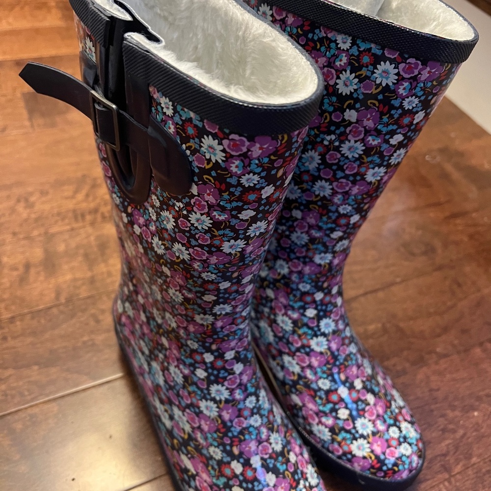 Faux Fur lined rain boots